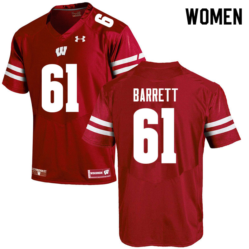 Women #61 Dylan Barrett Wisconsin Badgers College Football Jerseys Sale-Red